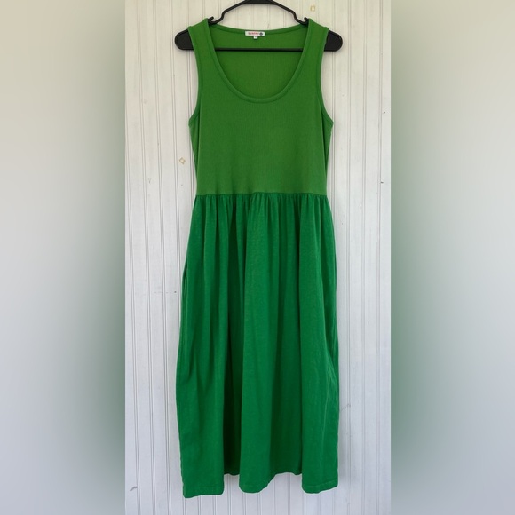 Sundry Dresses & Skirts - Sundry Clothing Women's Green Mixed Media Casual Ribbed Tank Dress Size XL